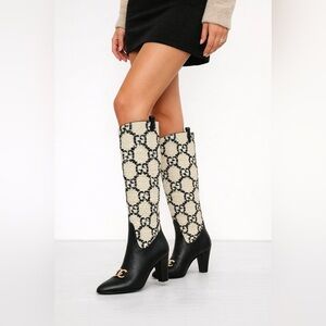 GUCCI ZUMI GG TWEED BOOTS - SIZE 37.5/7.5